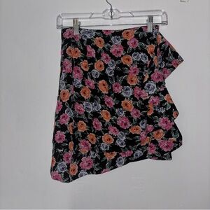 Garage Floral Asymmetrical Ruffle Side Women's Skirt